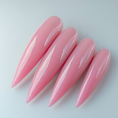 Elegant action of showcasing manicured pink nails on white background for beauty enthusiasts and nail art lovers close-up photography minimalistic style