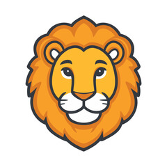 Cute Cartoon Lion With Simple Lines