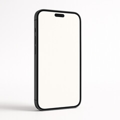 Top view smartphone mockup on white desk