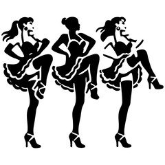 Cancan Dancers Silhouette.