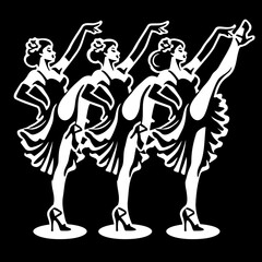 Cancan Dancers Silhouette.