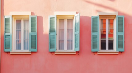 Pastel-toned building with clean lines, a minimalist urban view. Serene simplicity in soft daylight.