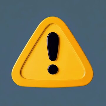 Yellow warning sign icon animation isolated asset, transparent 4K video, alpha channel, ProRes 4444