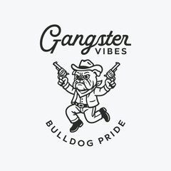 Gangster bulldog, funny bulldog lover t shirt
