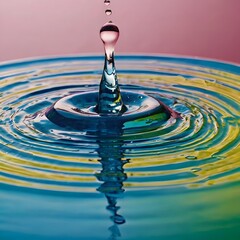 Captivating Water Drop Impact: A Colorful Ripple Effect