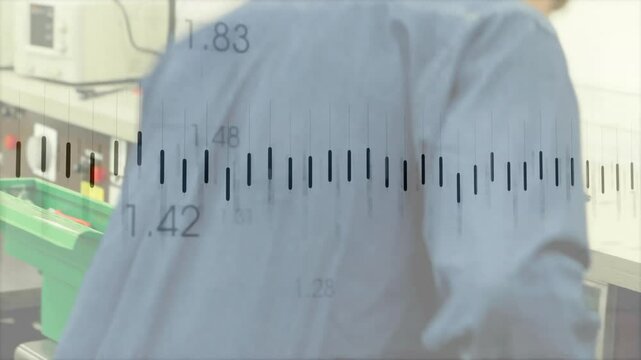 Electronics technician entering workbench, opening toolbox and connecting wires for circuit testing