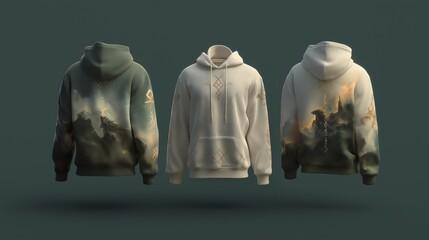 Stylish Hoodies with Artistic Graphics and Unique Design Elements