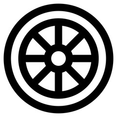 Obraz premium Wheel icon with line and simple style