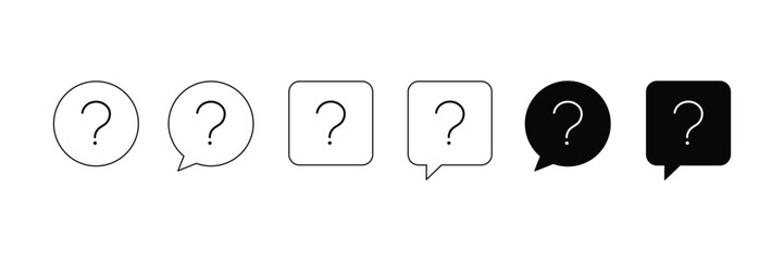 Set of Question mark icon collection. faq, chat, customer support symbol.