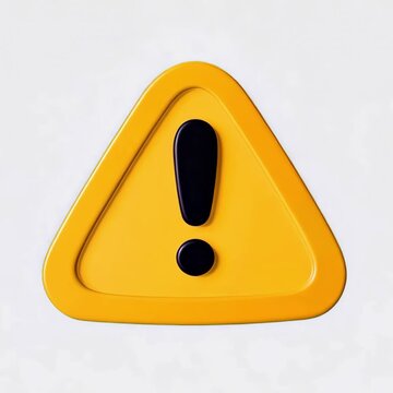 Yellow warning sign icon animation isolated asset, transparent 4K video, alpha channel, ProRes 4444