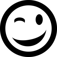 Winking Happy Face Emoji Vector Icon