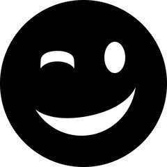 Winking Smiling Face Emoji Vector Icon