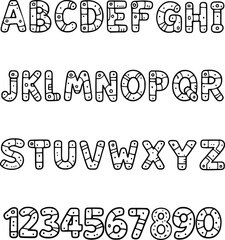 Toy Robot  typography font lettering ABC cartoon vector text