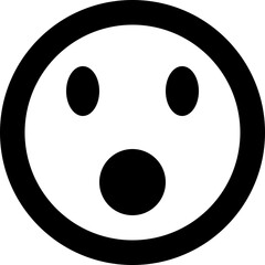 Fototapeta premium Shocked Surprised Face Emoji Vector Icon