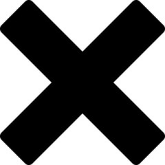 Black X Cross Delete Close Vector Icon