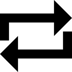 Black Bidirectional Transfer Arrow Vector Icon