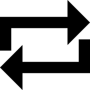 Black Bidirectional Transfer Arrow Vector Icon
