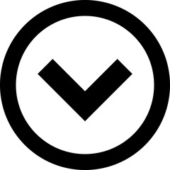 Down Arrow Circle Icon - Expand Dropdown Navigation Vector Symbol