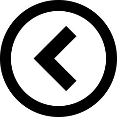 Left Arrow Circle Icon - Previous Navigation Button Vector Symbol