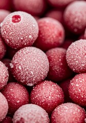 Frozen Red Berries Close Up