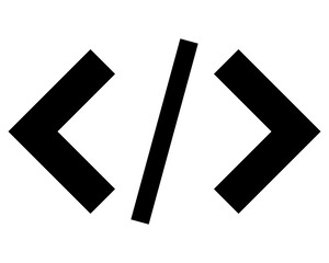 Fototapeta premium HTML Code Tags Icon Black Vector Web Development Programming Symbol