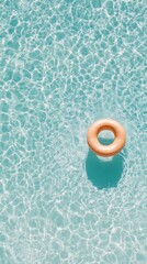 Bright colorful summer pool — top view with copy space for refreshing summer vibes and mockups, in minimalist style