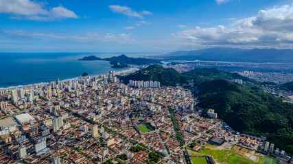AERIAL VIEW OF THE CITY OF SANTOS SÃO VICENTE AND PRAIA GRANDE