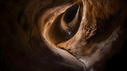 Dark Cave Tunnel Interior Exploration