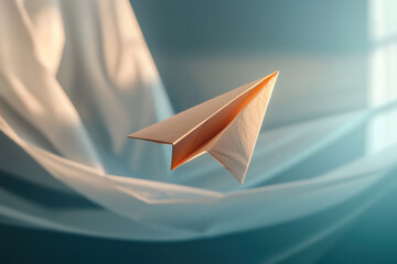 Paper airplane soaring through midair dreamy atmosphere stunning gigapixel imagery capturing freedom and imagination