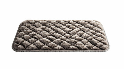 Brown Quilted Mat Plush Surface, Soft Fabric Texture Rug, Isolated