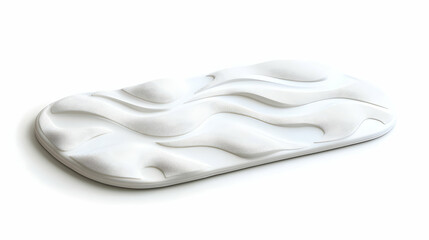 Abstract Wave White Surface, Minimalist Design with Fluid Forms on a Bright Background