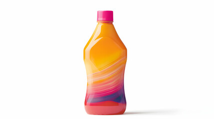 Colorful Bottle Juice Beverage Orange Pink Refreshing isolated on white background