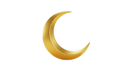Obraz premium Golden crescent moon isolated on a transparent background in a simple design style