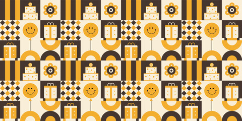 Retro birthday celebration pattern design.