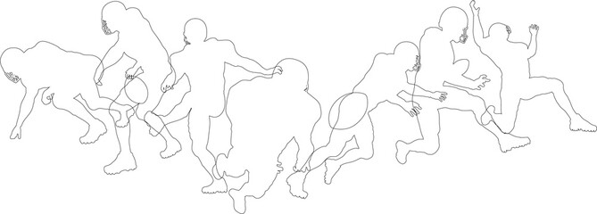 American Football Silhouette Player Silhouettes