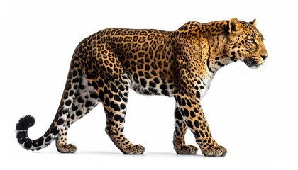 Naklejka premium a leopard isolated on white background in studio shoot 