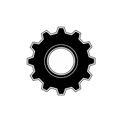 Black gear icon setting machine