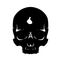 Dark skull with third eye
