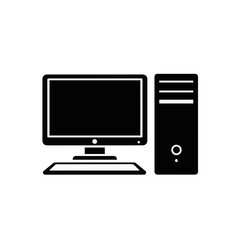 Desktop computer icon flat simple