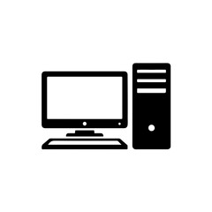 Desktop computer icon minimal flat style