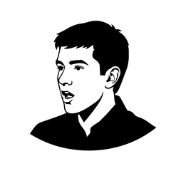 Man's face profile silhouette