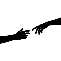 Reaching Hands Silhouette