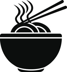 Vector illustration of ramen with chopsticks.