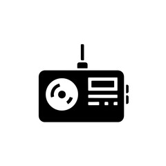 Retro radio icon flat design
