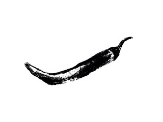 Charcoal style vector doodle chili pepper and jalapeno. Hand drawn symbol for food labels, cosmetic packaging, kitchen decor, and extended license design projects.
