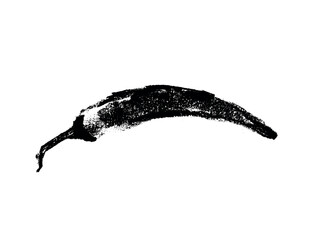 Charcoal style vector doodle chili pepper and jalapeno. Hand drawn symbol for food labels, cosmetic packaging, kitchen decor, and extended license design projects.