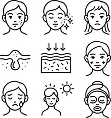 Beauty and Cosmetic Icon Set - Minimal and Elegant Style