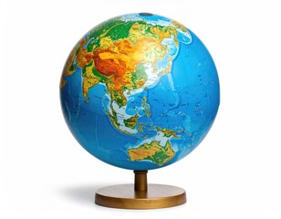 World Globe: A meticulously crafted globe, depicting the Earth's continents and oceans in vibrant detail, stands on a stylish stand, ready to inspire exploration and knowledge.