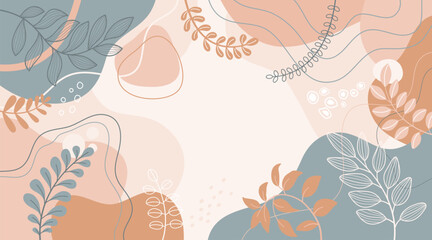 Spring background with beautiful. Hand drawn colourful art background design.