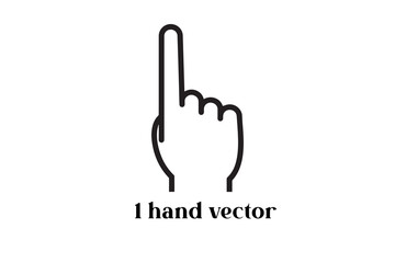 1 hand vector image on white background.